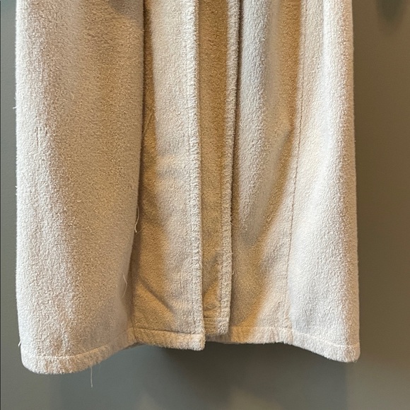 Towel Plush Robe Cream Bathrobe wt Belt Long Sleeve Comfortable Soft 100% Cotton - Picture 6 of 10